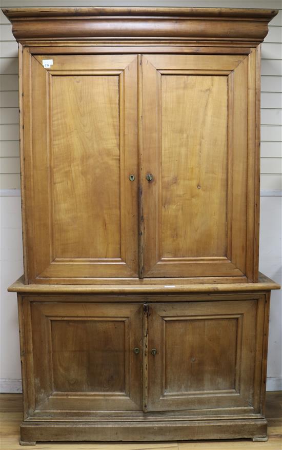 A 19th century Continental pine bookcase 4ft 6in.